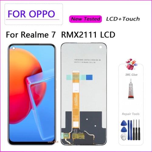 100% New tested 6.5 inch For Oppo Realme 7 LCD Display Touch Screen Digitizer Assembly Replacement No Frame+free gift