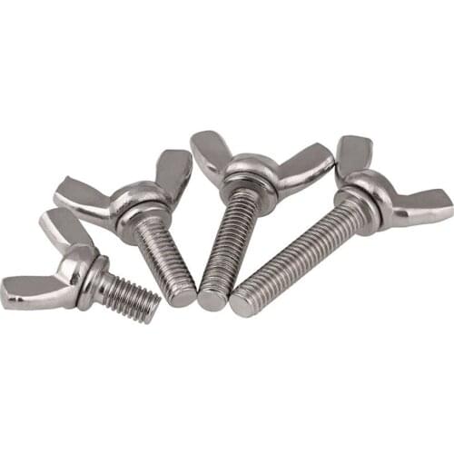 2/5/10pcs M3 M4 M5 M6 M8 DIN316 Stainless Steel 304 A2-70 Butterfly Bolt Wing Bolt Thumb Wing Screw Claw Hand Tighten Screws