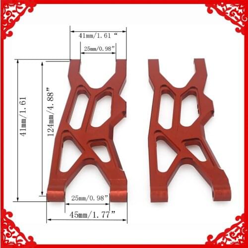2pcs machined alloy aluminum rear lower suspension a-arms for rc hobby model car 1-10 ARRMA 4s Outcast&Kraton upgraded hop-part