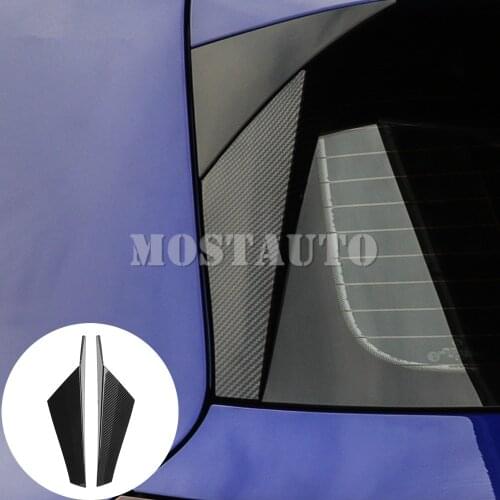 For VW Golf 8 MK8 Carbon Fiber Style Black Rear Window Spoiler Side Wing Trim Cover 2020-2021 2pcs