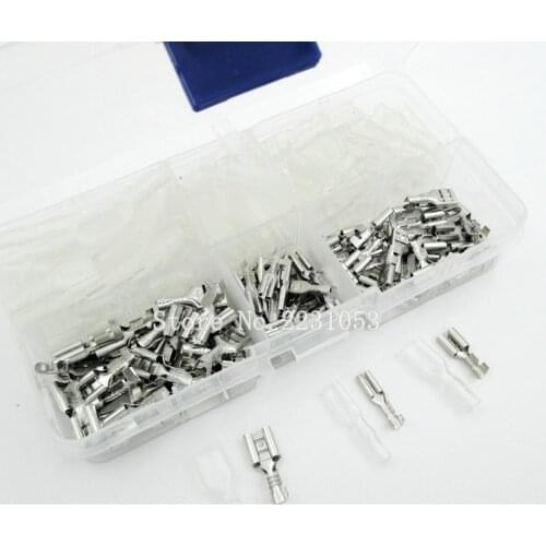 90Sets/LOT Crimp Terminal Splice Female Spade Connector Splice With Case Assortment Kit 2.8mm 30set +4.8mm 30set +6.3mm 30set