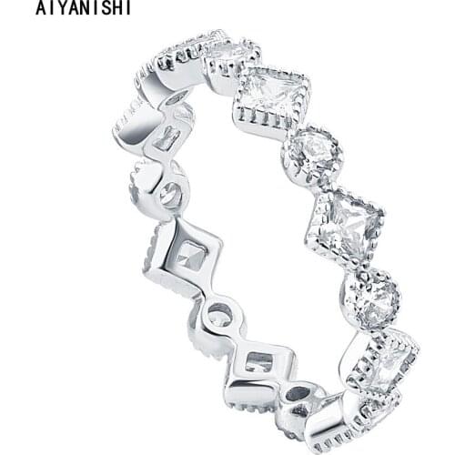 AIYANISHI Fashion Luxury Wedding Band Eternity Ring For Women Big Gift For Ladies Love Eternity Ring Wholesale Lots Bulk Jewelry
