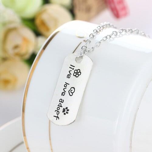 Bespmosp 24PCS/Lot Wholesale Fashion Live Love Adopt Flower Dog Paw Cloud Pattern Pendant Necklace Lover Jewelry Vintage Gift