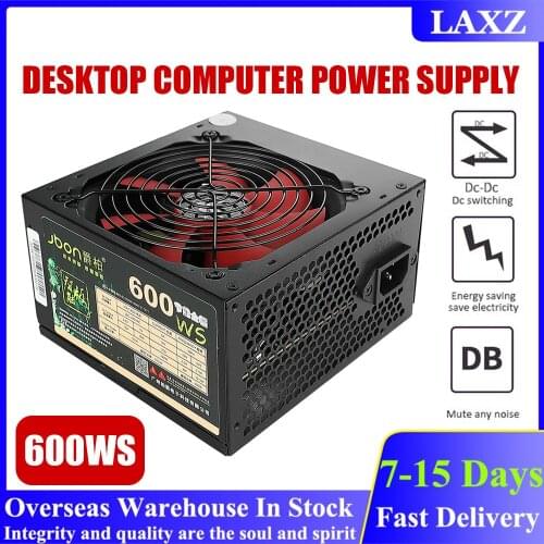 600WS Computer Power Supply 120mm Mute Fan 24Pin SATA PATA Interface ATX 12V V2.3 Gaming PC Miner Power Supply for BTC Desktop