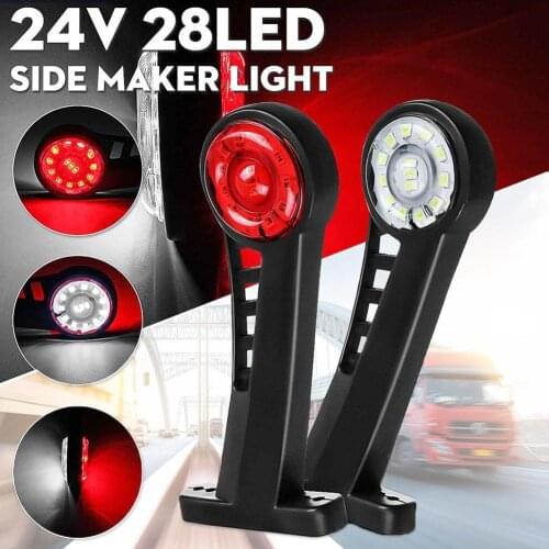 2Pcs Car Trailer Bus Truck Side Marker Lights Indicator Warning Signal Rear Lamp