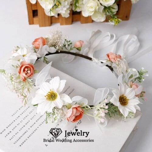 CC Headbands for Women Wedding Hair Accessories Engagement Jewelry Bridal Crown 100% Handmade Garlands Romantic Corolla 58379