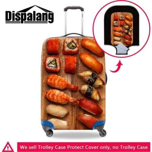 Dispalang High Quality Printing Your Own Patterns Pizza Sushi Prints on Luggage Cover for Lady Female Travel Accessories 4 Size