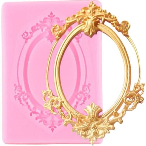 DIY Frame Border Silicone Molds Scroll Relief Cupcake Topper Fondant Cake Decorating Tools Candy Clay Chocolate Gumpaste Moulds