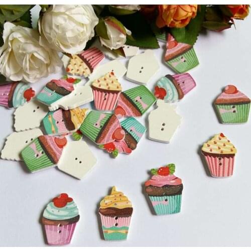 Hot new wood bulk button natural 120PCs Mixed Wooden Decorative Buttons cake Fit Sewing And Scrapbook Accessories botoes