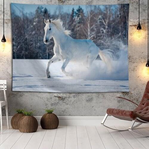 Hot Sale Custom High Quality Horse Wall Hanging HD Landscape 3D Printing Digital Printing Home Decoration Tapestry