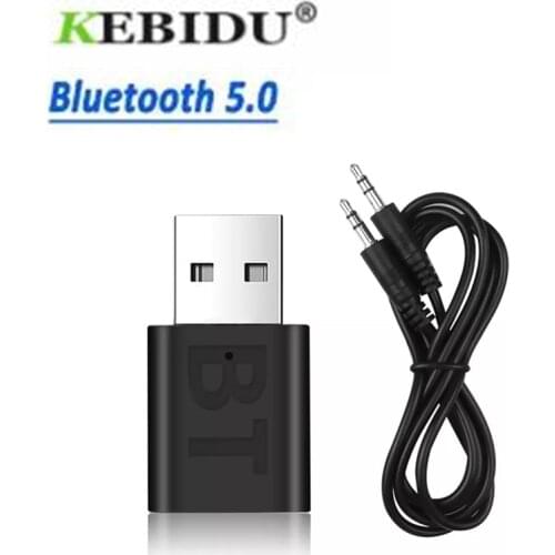 KEBIDU Car Bluetooth Audio Adapter Receiver Wireless Music 3.5mm AUX Jack Audio Receptor USB Bluetooth for Autoradior Stereo