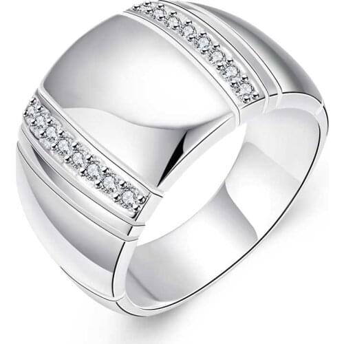 925 Sterling Silver Woman/ Man Lovers Ring CZ Crystal Wedding Engagement Wholesale Fashion Finger Rings Jewelry
