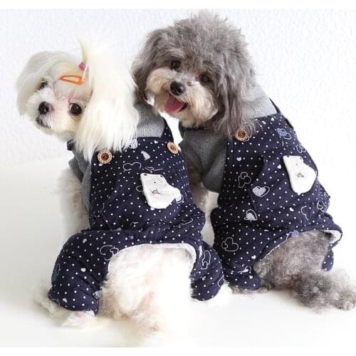 Winter Warm Jumpsuit for Dogs Fleece Ropa Perro Puppy Bulldog Teddy Clothes for Dogs Fleece Lined Clothes