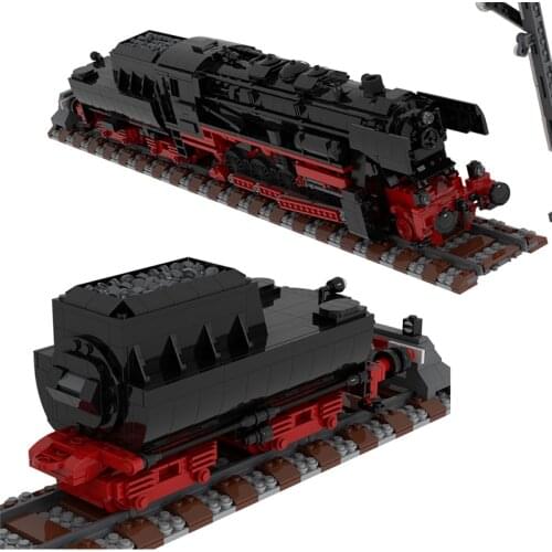 MOC German Class 52.80 Steam Locomotive Building Blocks Kit Vapour Train Assemble Model Vehicle Toys For Children Birthday Gift