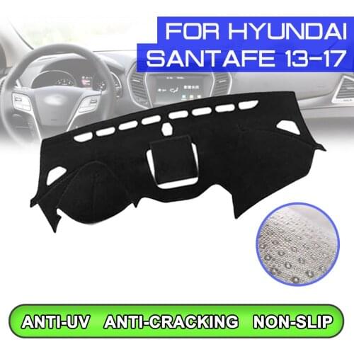 Car Dashboard Mat Anti-dirty Non-slip Dash Cover Mat UV Protection Shade for Hyundai Santafe 2013 2014 2015 2016 2017