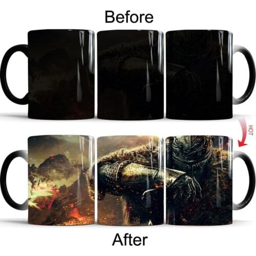 Dark Souls Color Changeing Mug Print Anime Coffee Cup Man Morning Tea Cups with Gift