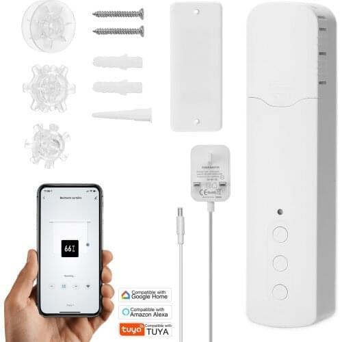 Tuya WiFi TM616EGWT Intelligent Pull Bead Curtain Motor Intelligent Electric Curtain Motors Phone APP Control Voice Control