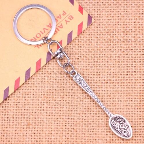 New Fashion Keychain 57*12 mm Monetary symbol Spoon Pendants DIY Men Jewelry Car Key Chain Ring Holder Souvenir For Gift