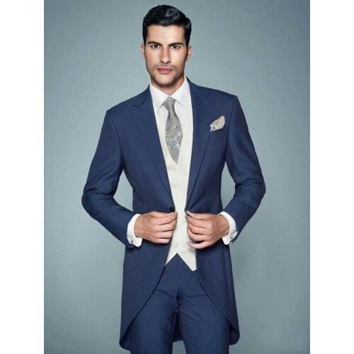 New Arrival One Button Groomsmen Peak Lapel Groom Tuxedos Men Suits Wedding/Prom Best Man Blazer ( Jacket+Pants+Vest+Tie)A121