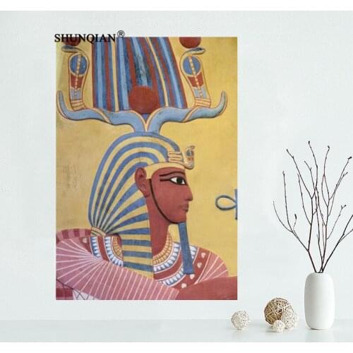 New Custom Ancient Egyptian Mural Portrait Canvas Poster Living room decorative wall painting Poster cloth print Fabric Poster