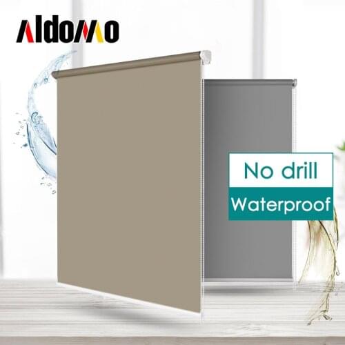 ALDOMO Waterproof and oil-proof window roller blinds for kitchen bathroom curtains ball chain system custom size