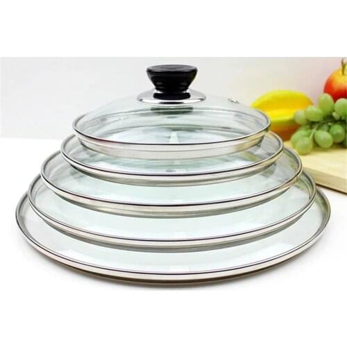 Cookware Parts Tempered Glass Round Lid Frying Pan Cover Visible Vertical Lid 16-32CM Heat Resistant Instant Pot Accessories