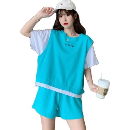 TYJTJY Womens Tracksuit Women 2021 New Trendy Korean Version Two Piece Set Women Loose Casual Fashion Sports Suit Women