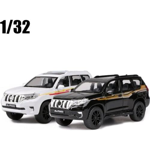 1:32 TOYOTA PRADO SUV Die cast Alloy Car Model Diecasts & Toy Sound Light Pull Back Children Toy Gifts Collection Free Shipping