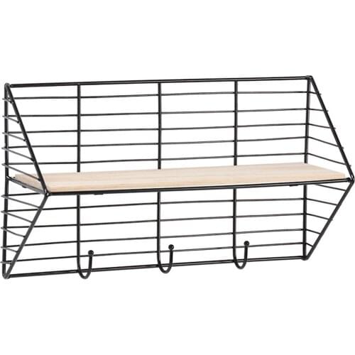 1PC Wall Storage Shelf Bathroom Towel Cup Holder Living Room Key Hanging Rack With Wood Board Universal Home Storage Supply