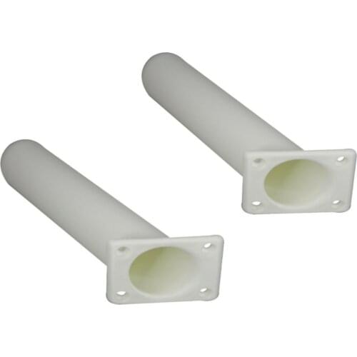 Pair Marine Boat Kayak Nylon Flush Mount Square Head White Rod Holder 30 degree