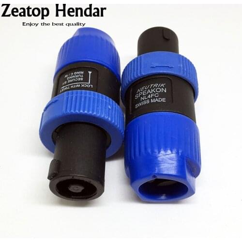 2 PCS Speakon NL4FC Blue 4 Pin Male Plug Compatible Audio Cable Connector