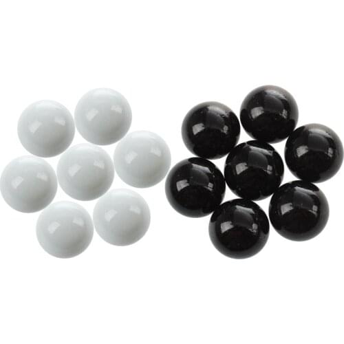 20 Pcs Marbles 16mm Glass Marbles Knicker Glass Balls Decoration Color Nuggets Toy, 10 Pcs Black & 10 Pcs White