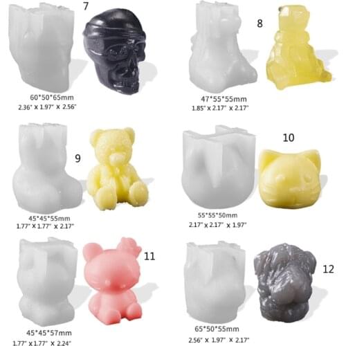3D Animals Ice Ball Epoxy Resin Mold DIY Crafts Bear Dog Ice Cube Silicone Mould