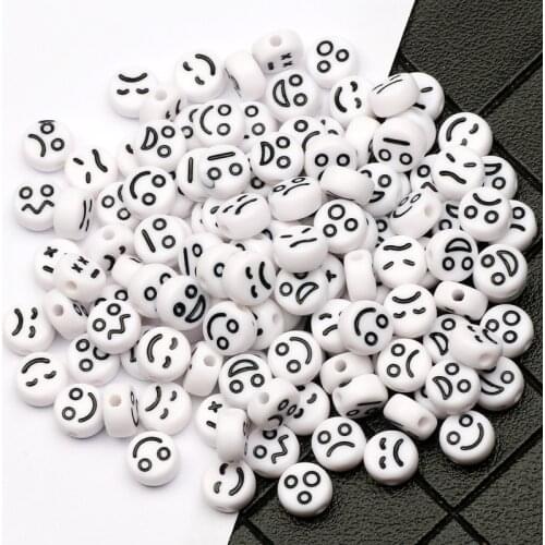 4x7mm White Mixed Round Mood Pattern Acrylic Beads Loose Beads For Jewelry Making Handmade Necklace Bracelet DIY Accessories