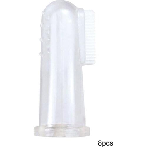 8 Pcs Cat And Dog Toothbrush Pet Finger Remove Calculus Bad Breath Clean Soft Silicone Dog Braces Toothbrush Hot Sale