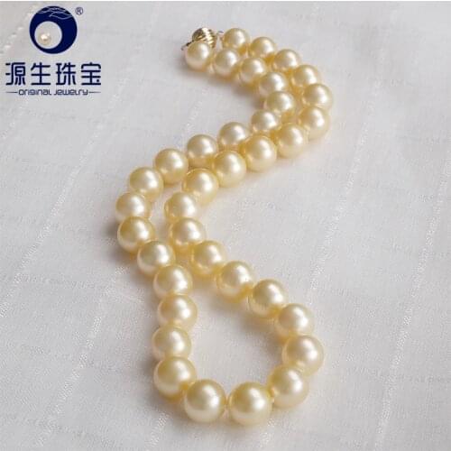 YS 10-12mm Genuine South Sea Pearl Chain Necklace For Anniversary Fine Jewelry