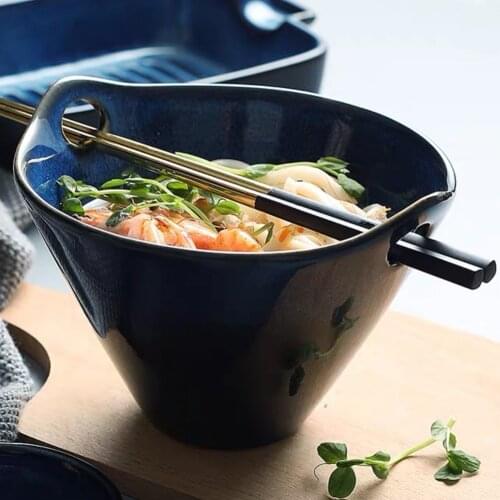 Soup Bowl Fruit Salad Bowl 꽃피는 술잔 küche Ceramic Tableware Retro Household Noodle Binaural Dessert Cup Pudding Baked Rice