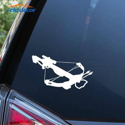 Black/Silver Crossbow Deer Hunting Cartoon Car Sticker Vinyl Car Window Door Accessories Motocycle Decoration C1038