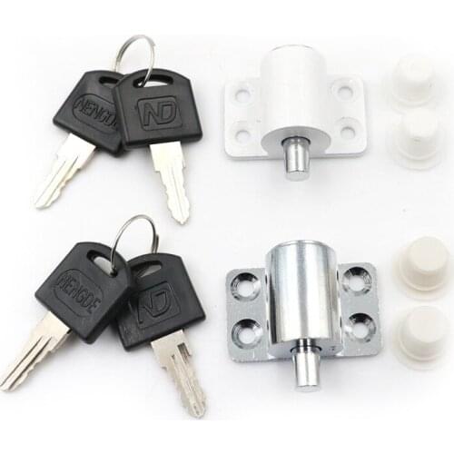 Chrome White Baby Kid Child Children Safety Sliding Sash Window Door Lock Stop Block Bolt Latch With Keys Push Locking