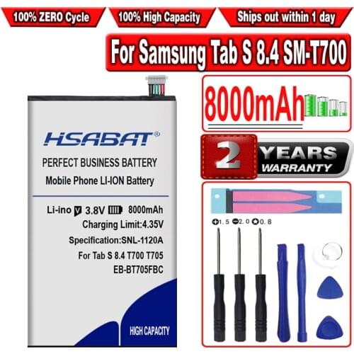HSABAT 7600mAh EB-BT705FBC EB-BT705FBE Battery for Samsung GALAXY Tab S 8.4 SM-T700 T701 T705