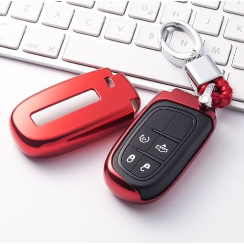 Soft TPU Car Key Cover Case For Dodge Charger Nitro Challenger Ram 1500 Journey Durango Caliber Accessories For Jeep Fiat Key