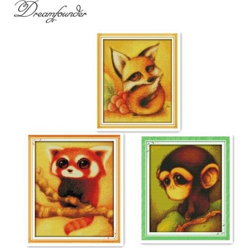 Monkey cross stitch kit aida 14ct 11ct count printed canvas stitches embroidery DIY handmade needlework