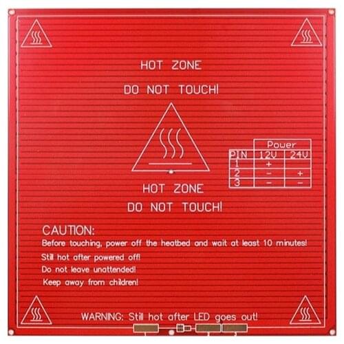Heat bed 214*214mm 12V/24V dual power supply red PCB MK2B 3D printer