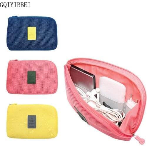 GQIYIBBEI Nylon Zip Lock Bags Headset Data Lines Digital Accessories Storage Package Travel Organizer Charger Mobile Phone Bag