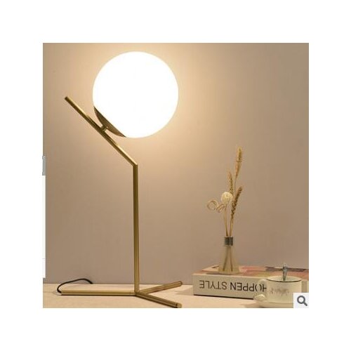 Nordic bedroom bedside lamp modern minimalist study hotel room lamp creative glass ball decorative lamp
