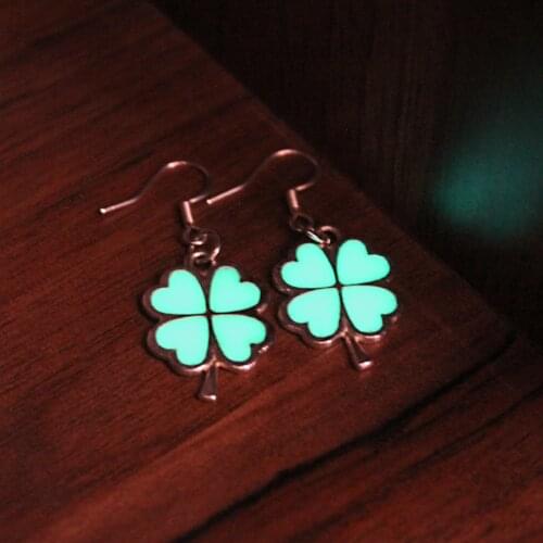 New Clover Earrings Glow in The Dark Gift For Women Pendant earring Four-leaf clover Jewelry