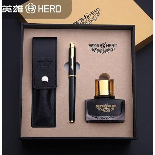HERO fountain Pen 1801 Metal Business Office Writing. Students Practice Calligraphy and Gift Boxes