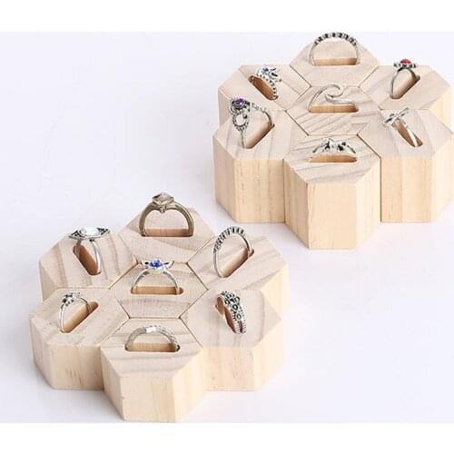 Fashion Wood Jewelry Ring Display Stand Holder Showcase Organizer jewelry display holder organizer stand