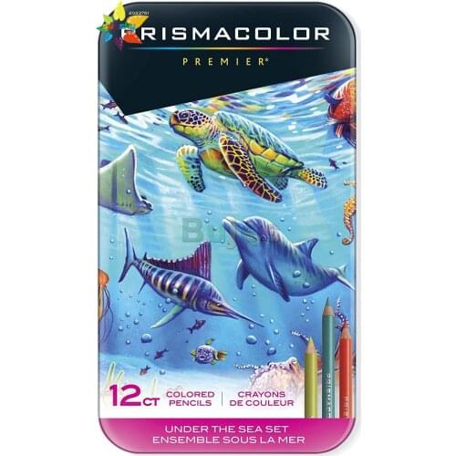 Prismacolor Premier Colored Pencils, Soft Core, Under The Sea Set, 12 Count Artist Drawing Set,Art Supplies