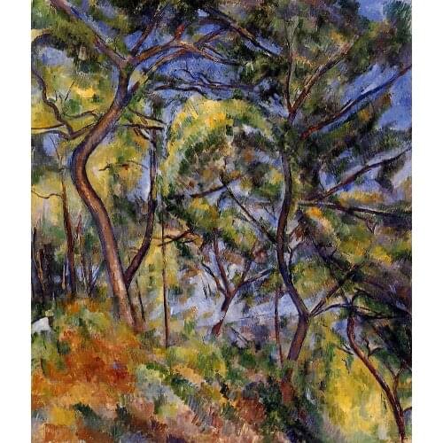 Handmade Oil Painting Reproduction on linen canvas,forest-1894 BY paul Cezanne ,Free Shipping ,TOP quality